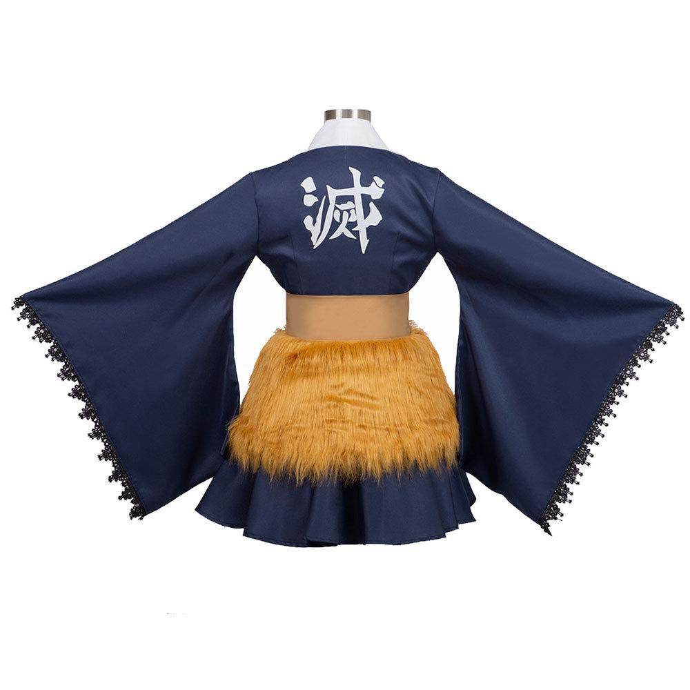 Hashibira Inosuke Maid Dress Outfits Halloween Carnival Suit Cosplay Costume - Azufun