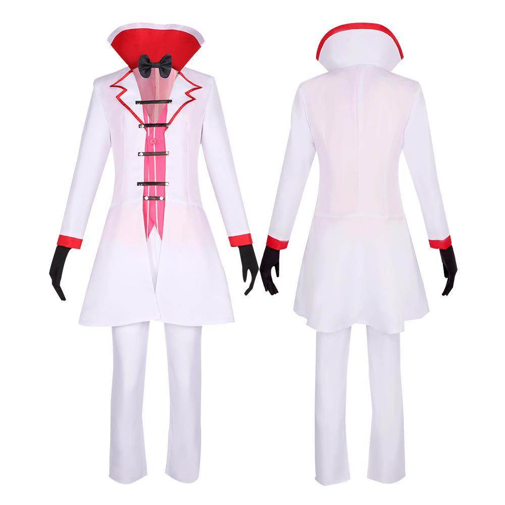 Hazbin Hotel Lucifer Morningstar White Suit Adult Cosplay Costume Carnival - Azufun