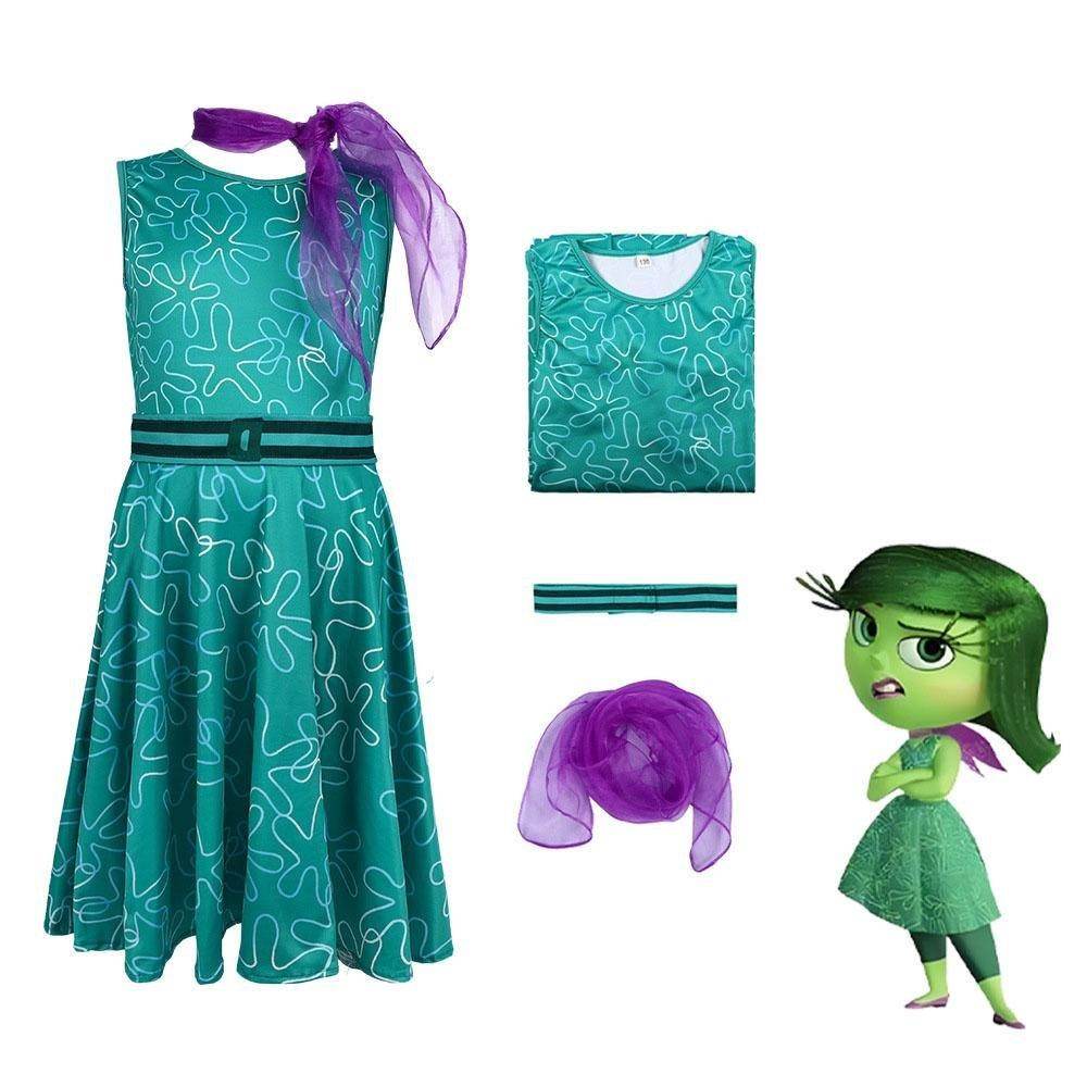 Inside Out 2 Disgust Costume Halloween Stage Performance Outfit for Kids and Adults - Azufun