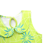 Inside Out Joy Costume Collared Dress for Girls Sleeveless Dress with Bag - Azufun