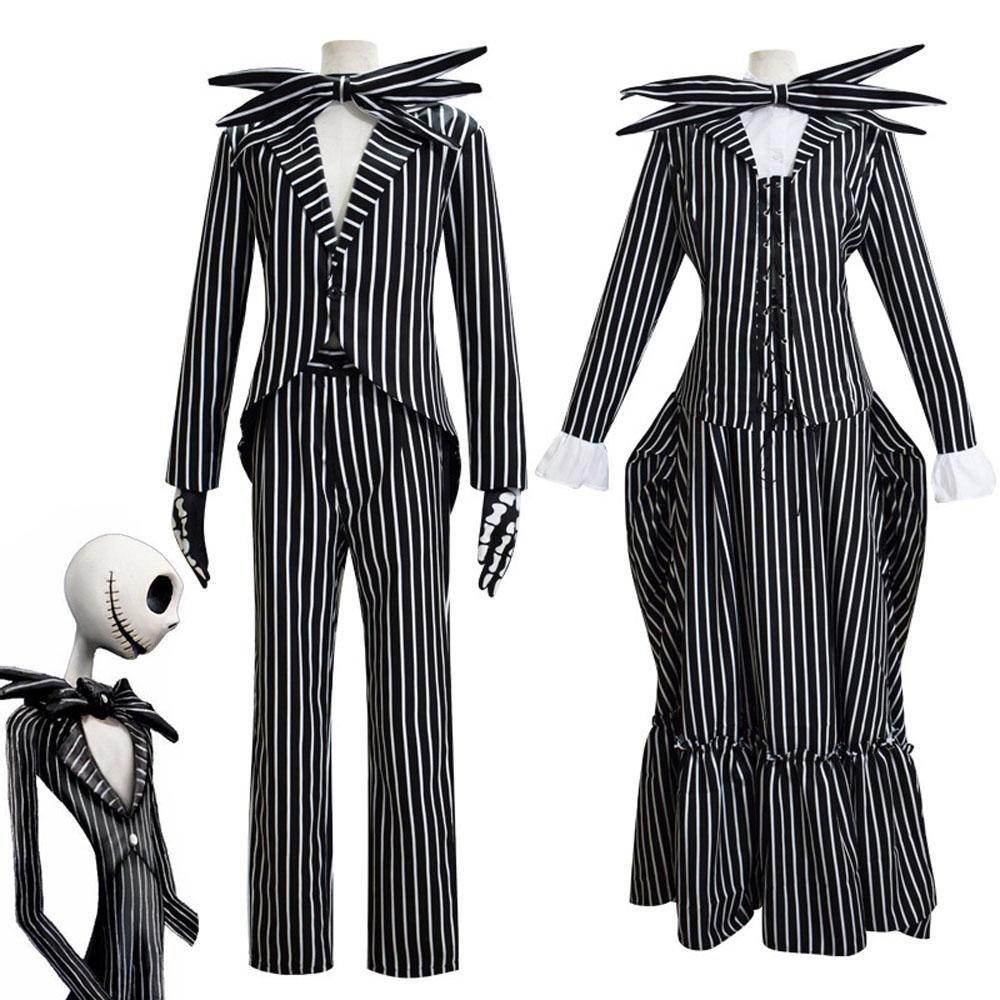 Jack Skellington Couples Costume Nightmare Before Christmas For Women Men - Azufun