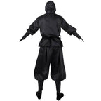 Japanese Ninja Bushido Cosplay Costume with Hood Socks Halloween Outfit Set Dress Up For Men - Azufun
