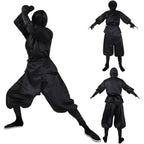 Japanese Ninja Bushido Cosplay Costume with Hood Socks Halloween Outfit Set Dress Up For Men - Azufun
