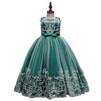 Kids Princess Evening Dresses Girls Sleeveless Long Tutu Mesh Dress