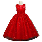 Kids Princess Evening Dresses Girls Long Tutu Sleeveless Mesh Dress