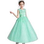 Kids Princess Evening Dresses Girls Long Tutu Sleeveless Mesh Dress