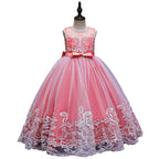 Kids Princess Evening Dresses Girls Sleeveless Long Tutu Mesh Dress