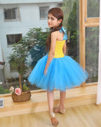 Little Girls Minions Tutu Dress Strap Mesh Halloween Outfit