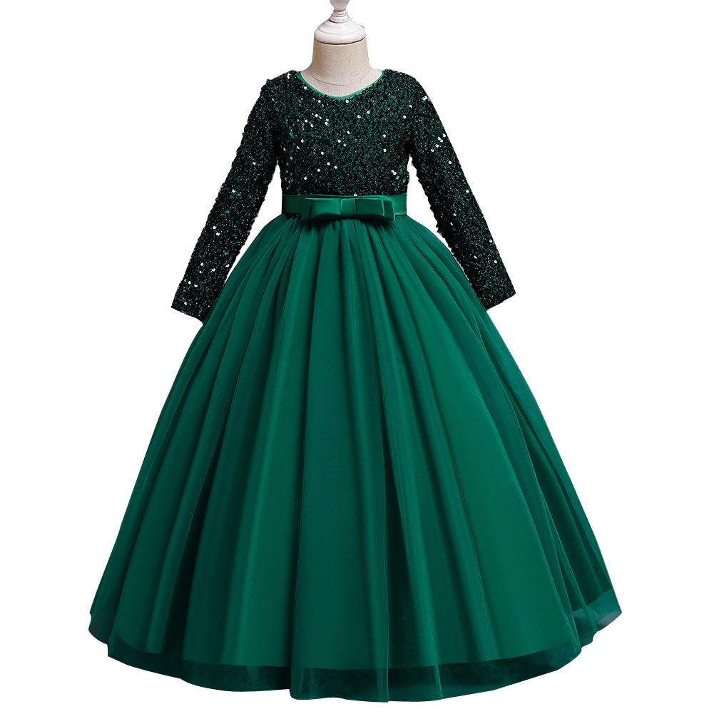 Kids Princess Evening Dresses Ins Girls Long Tutu Sequin Dress