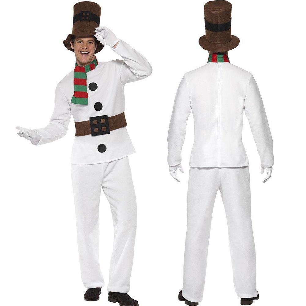 Cute Couple Snowman Christmas Costumes Santa Claus Party Suit