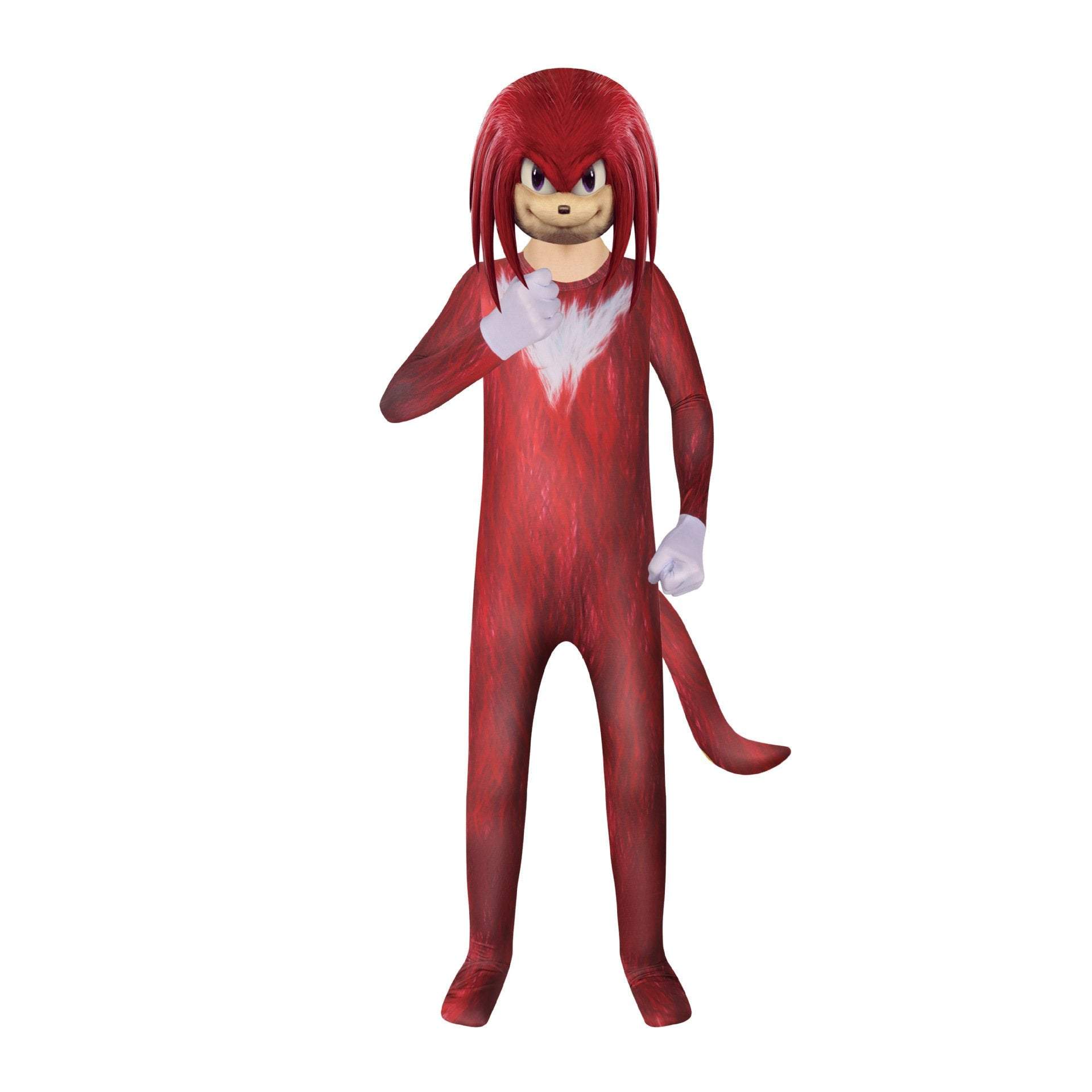 Sonic Movie Knuckles Cosplay Costume Party Children Jumpsuit Romper Outfit Set Dress Up For Kids