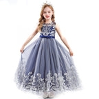 Kids Princess Evening Dresses Girls Sleeveless Long Tutu Mesh Dress