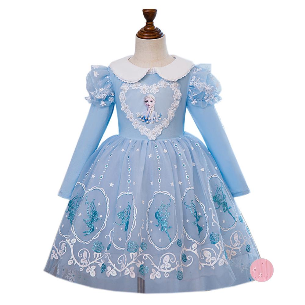 Frozen dresses Elsa princess dress cape Girls baby fluffy Costume Tutu Dress
