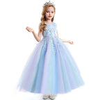 Kids Princess Evening Dresses Girls Long Tutu Sleeveless Mesh Dress