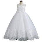 Kids Princess Evening Dresses Girls Sleeveless Long Tutu Mesh Dress