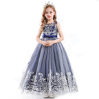 Kids Princess Evening Dresses Girls Sleeveless Long Tutu Mesh Dress
