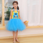 Little Girls Minions Tutu Dress Strap Mesh Halloween Outfit