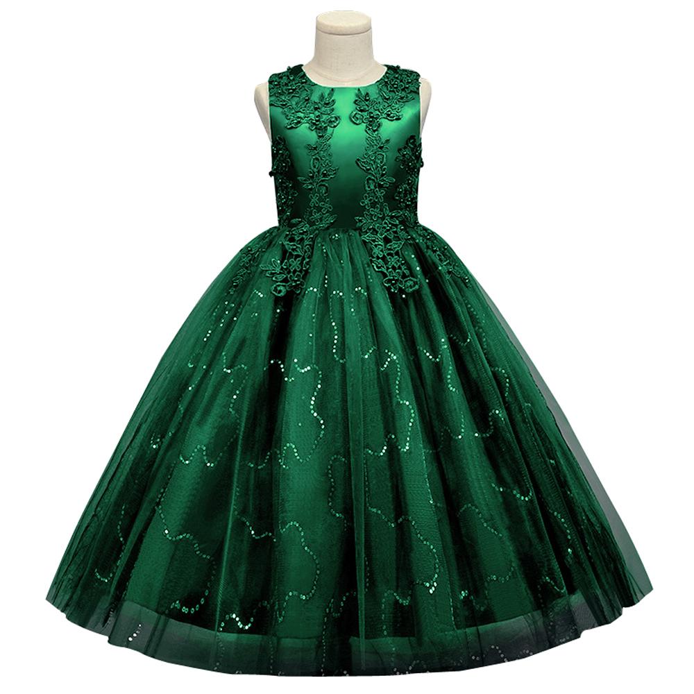 Kids Princess Evening Dresses Girls Long Tutu Sleeveless Mesh Dress