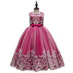 Kids Princess Evening Dresses Girls Sleeveless Long Tutu Mesh Dress