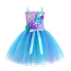Mermaid Princess Cosplay Costume Role Play Starfish Flower Dress Halloween Birthday Party for Kids Girls