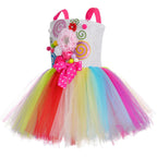 Halloween Lollipop Rainbow Mesh Princess Tutu Dress