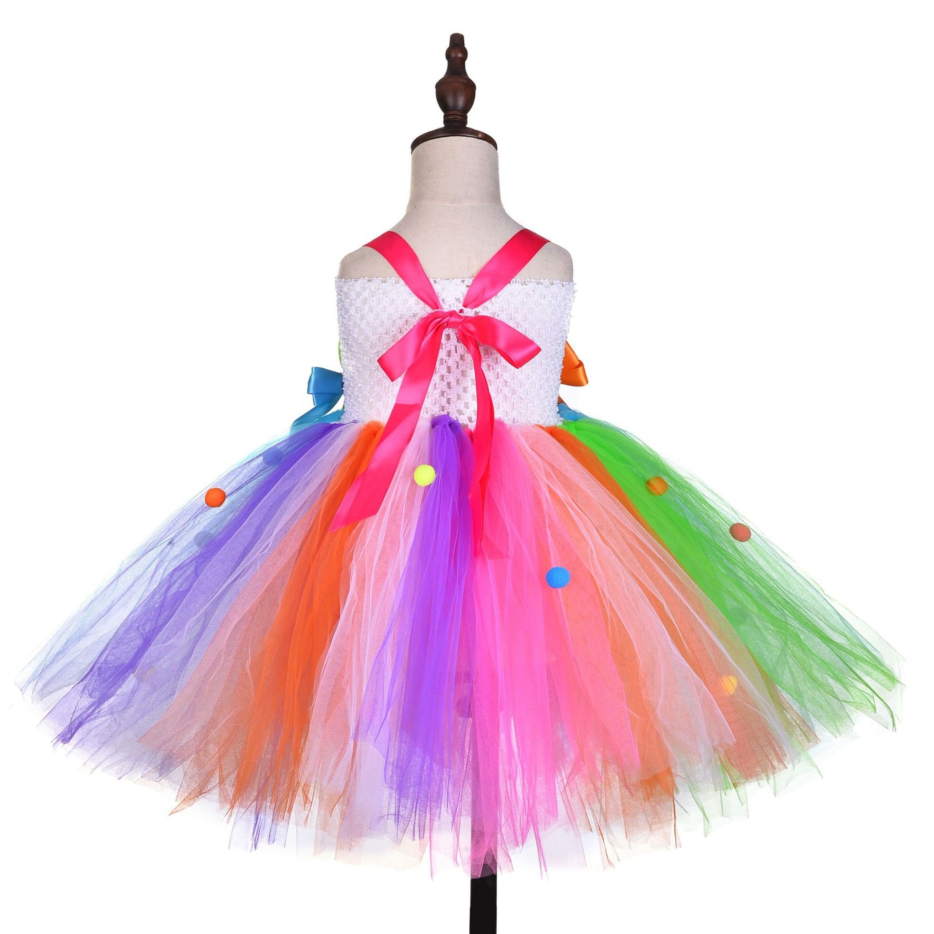 Halloween Lollipop Rainbow Mesh Princess Tutu Dress