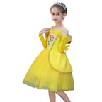 Princess Yellow Dress For Girls Kids Party Dress Ball Gown Cosplay Birthday Costume Gift