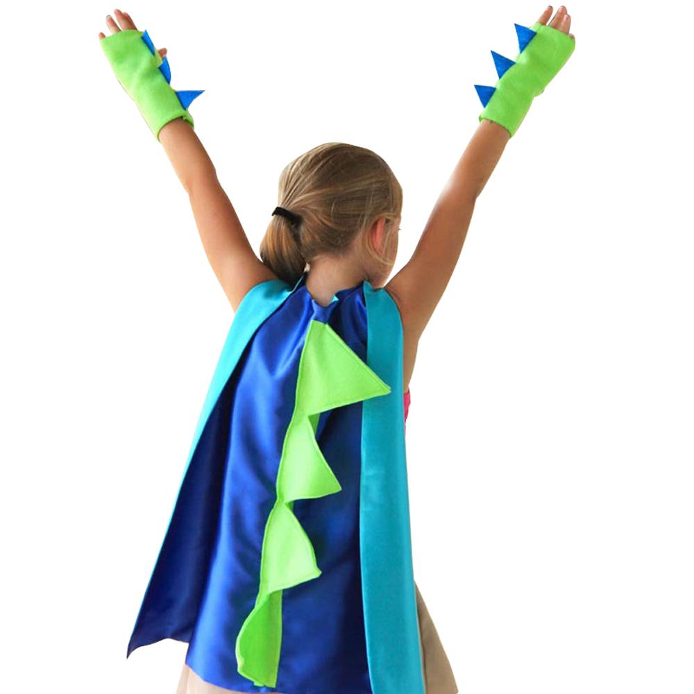 Kids Dinosaur Dragon Cape and Gauntlets Halloween Costume Dress Up