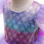 Girls Mermaid Dresses Short Sleeve Party Tutu Dresses
