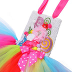 Halloween Lollipop Rainbow Mesh Princess Tutu Dress