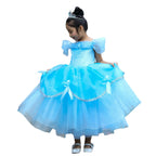Girls Belle Cinderella Snow White Princess Costume Long Tutu Dress - Azufun