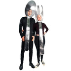 Fork & Spoon Costume Set Silver couple funny men and women Halloween masquerade stage - Azufun