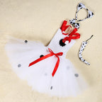 Kids Girls Dalmatian Costume Tutu Dress Set Halloween Animals Dress up