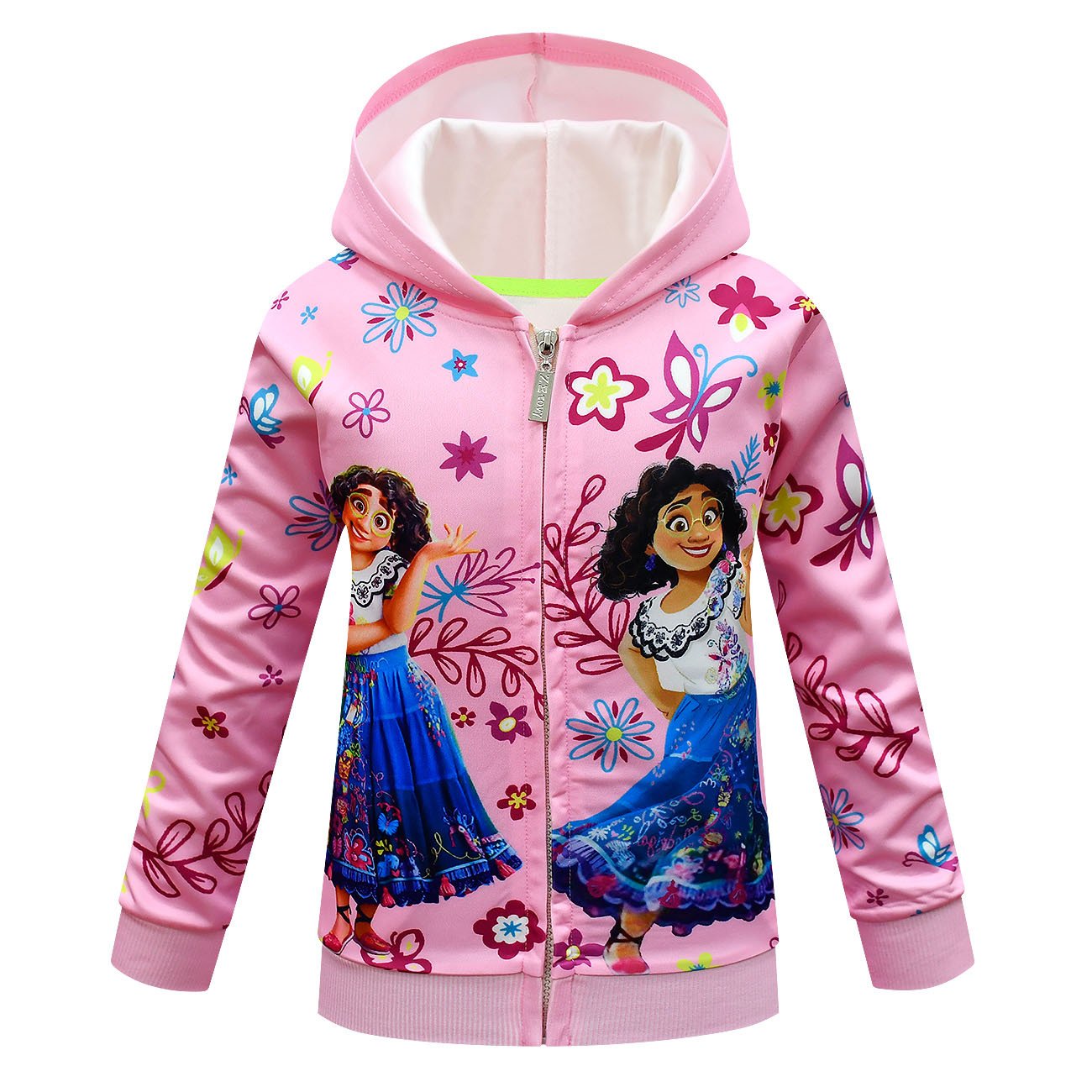 Encanto Hoodie Zip Up Jackets for Girls Outdoor Cartoon Hooded Sweatshirt