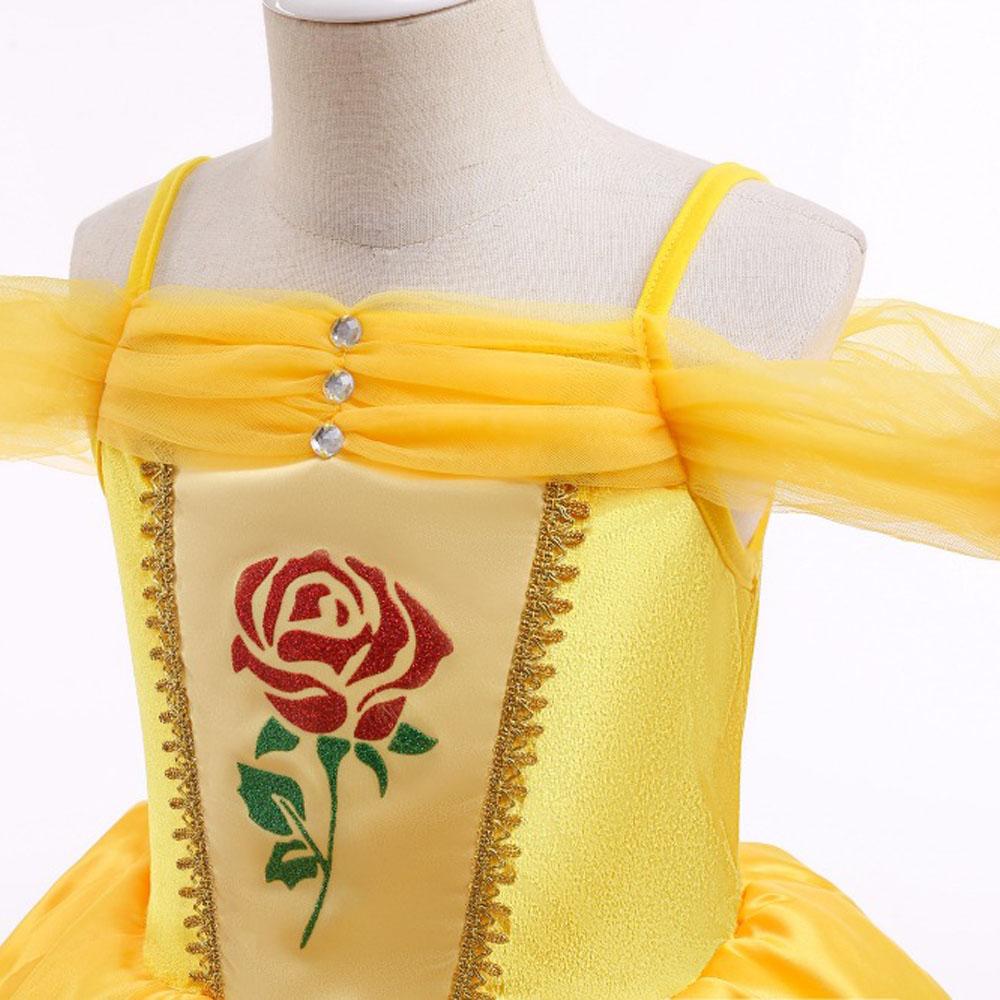 Princess Yellow Dress For Girls Kids Party Dress Ball Gown Cosplay Birthday Costume Gift