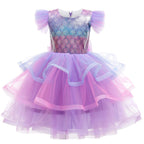 Girls Mermaid Dresses Short Sleeve Party Tutu Dresses