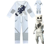 DJ Marshmello Chris Comstock Cosplay Costume Jumpsuit for Kids Gift