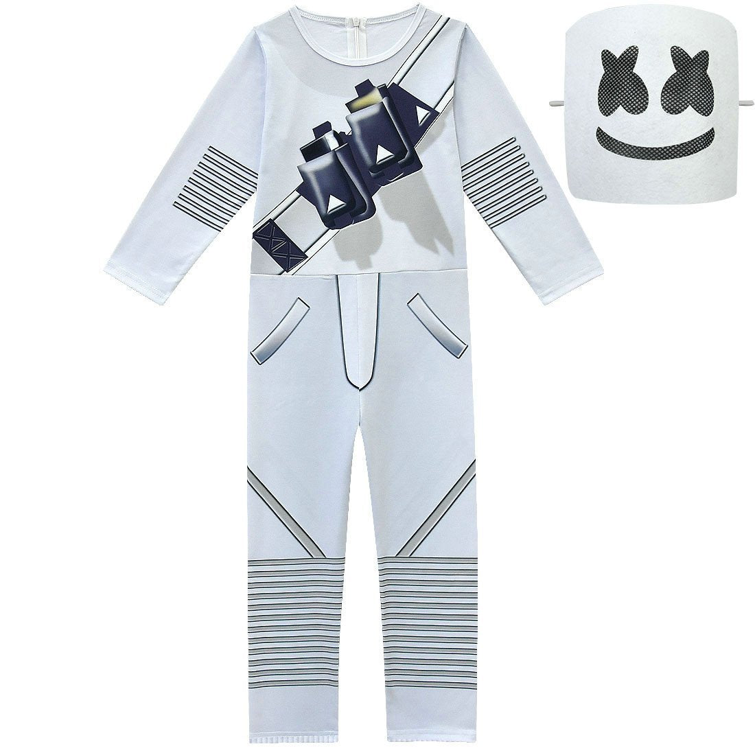 DJ Marshmello Chris Comstock Cosplay Costume Jumpsuit for Kids Gift