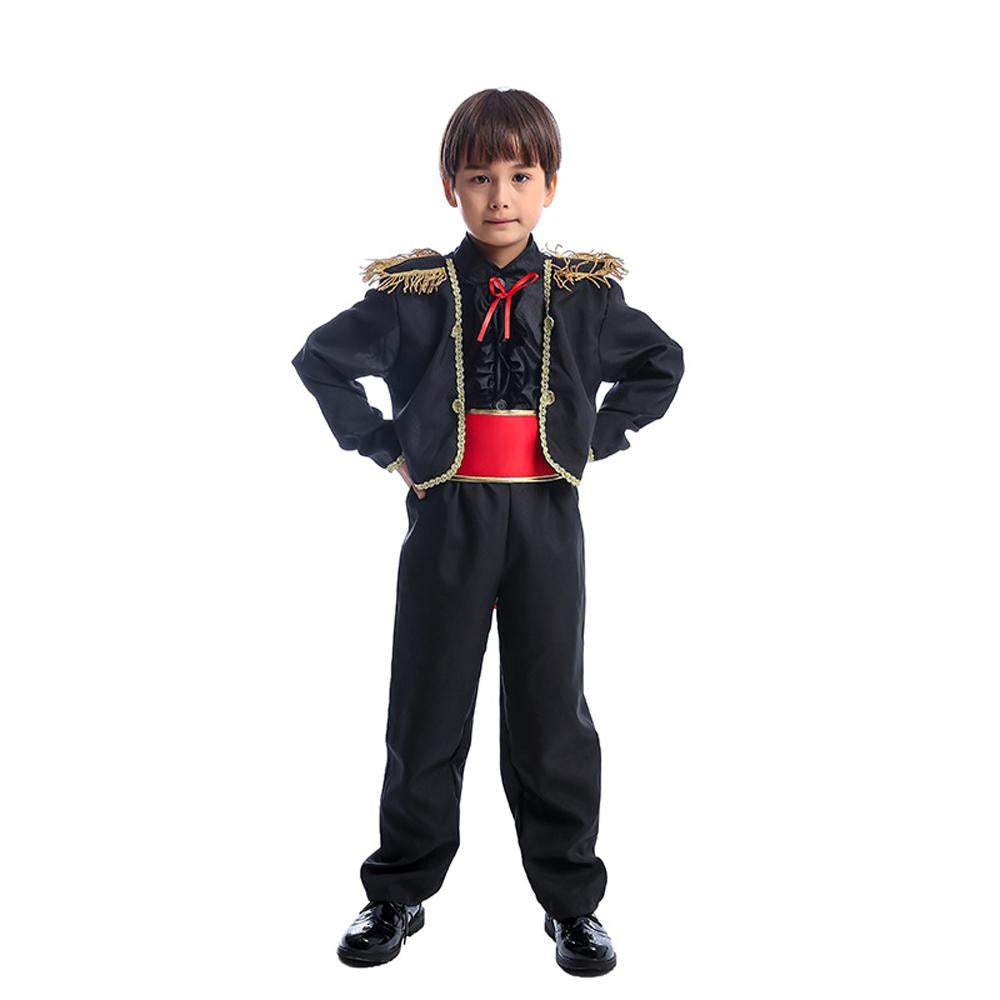 Spanish Mariachi Costume Cosplay Matador Flamenco Halloween Party Dance Exotic Outfit Dress Up for Kids