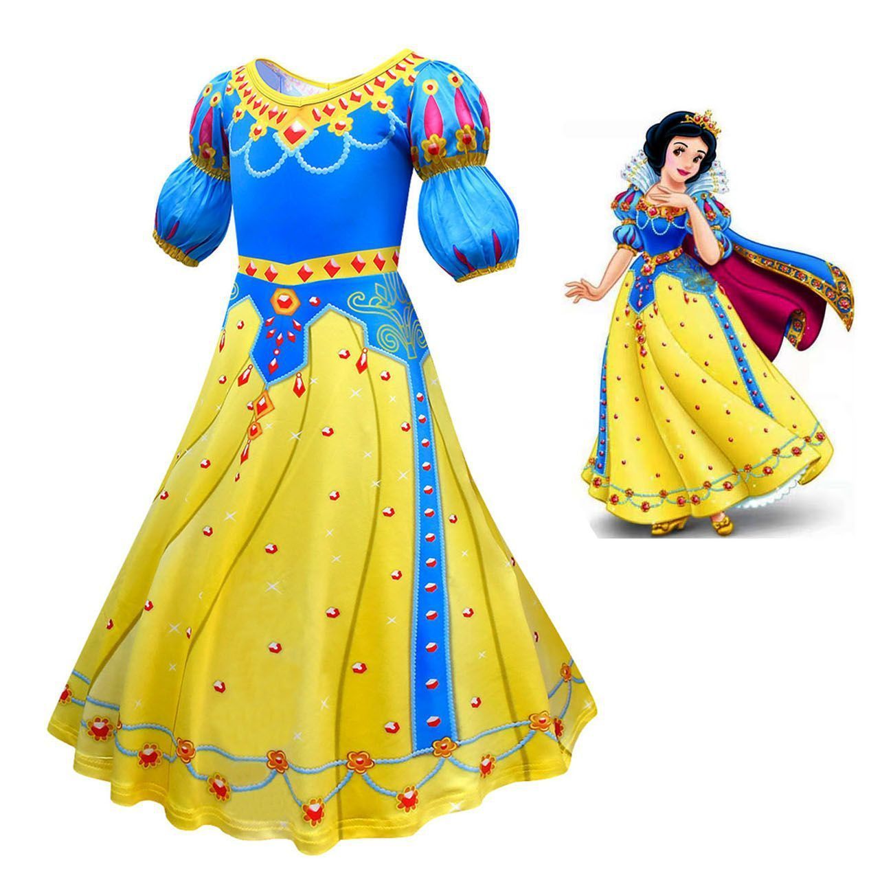 Snow White Costume Cosplay Princess Dress Halloween Carnival Outfit Dresses For Toddler Girls