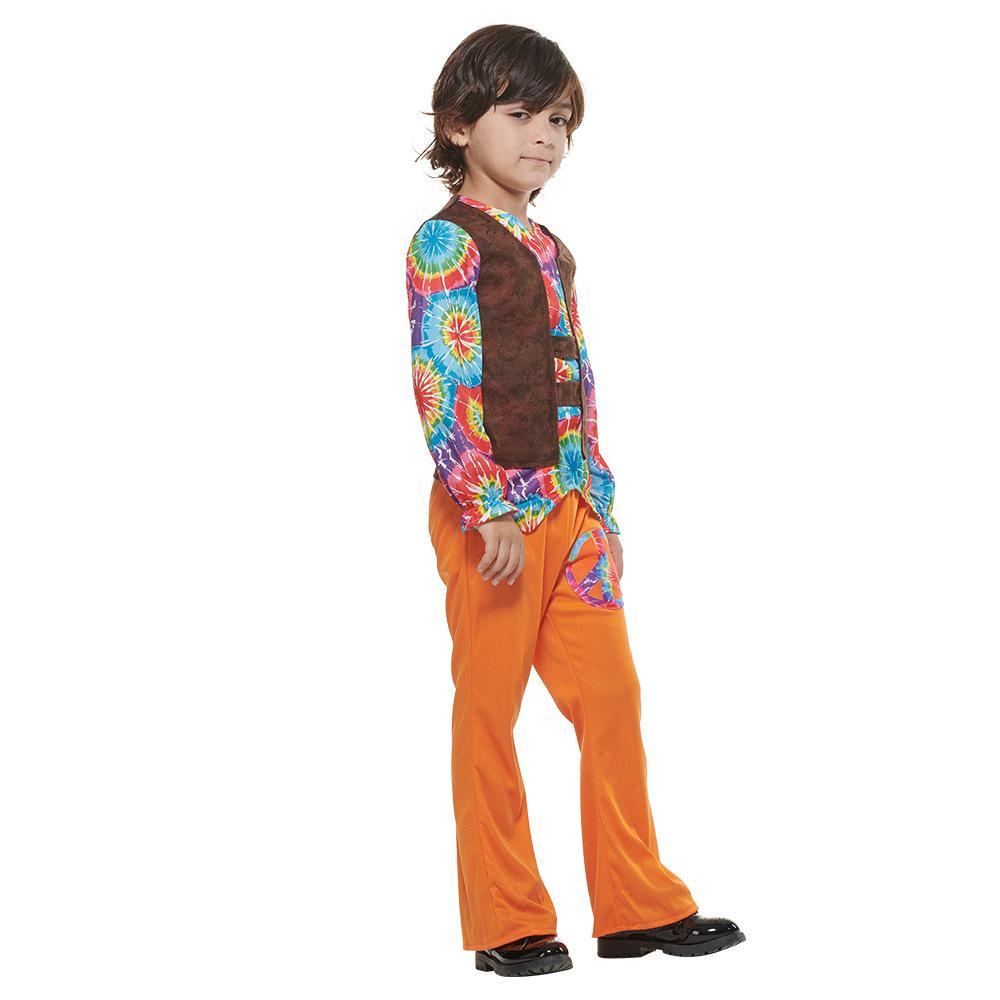 Hippie Boy Costumes Child Clothes Halloween Party Performance Dress Up Outfits for Kids