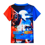 Kids Godzilla Vs Kong Printed Short Sleeve Crew Neck T-Shirt for Boys