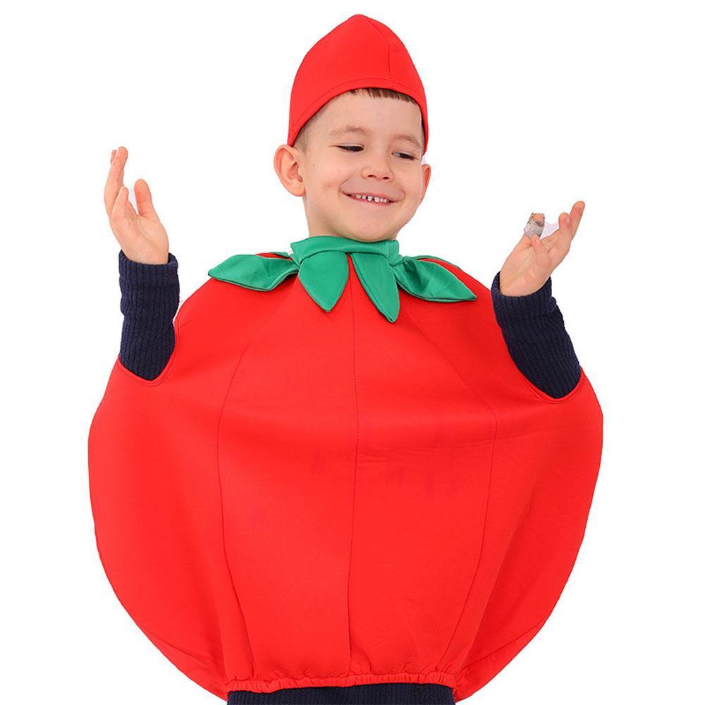 Tomato Child Cosplay Costume Halloween Boys Girls Party Stage Performance Outfit for Kids