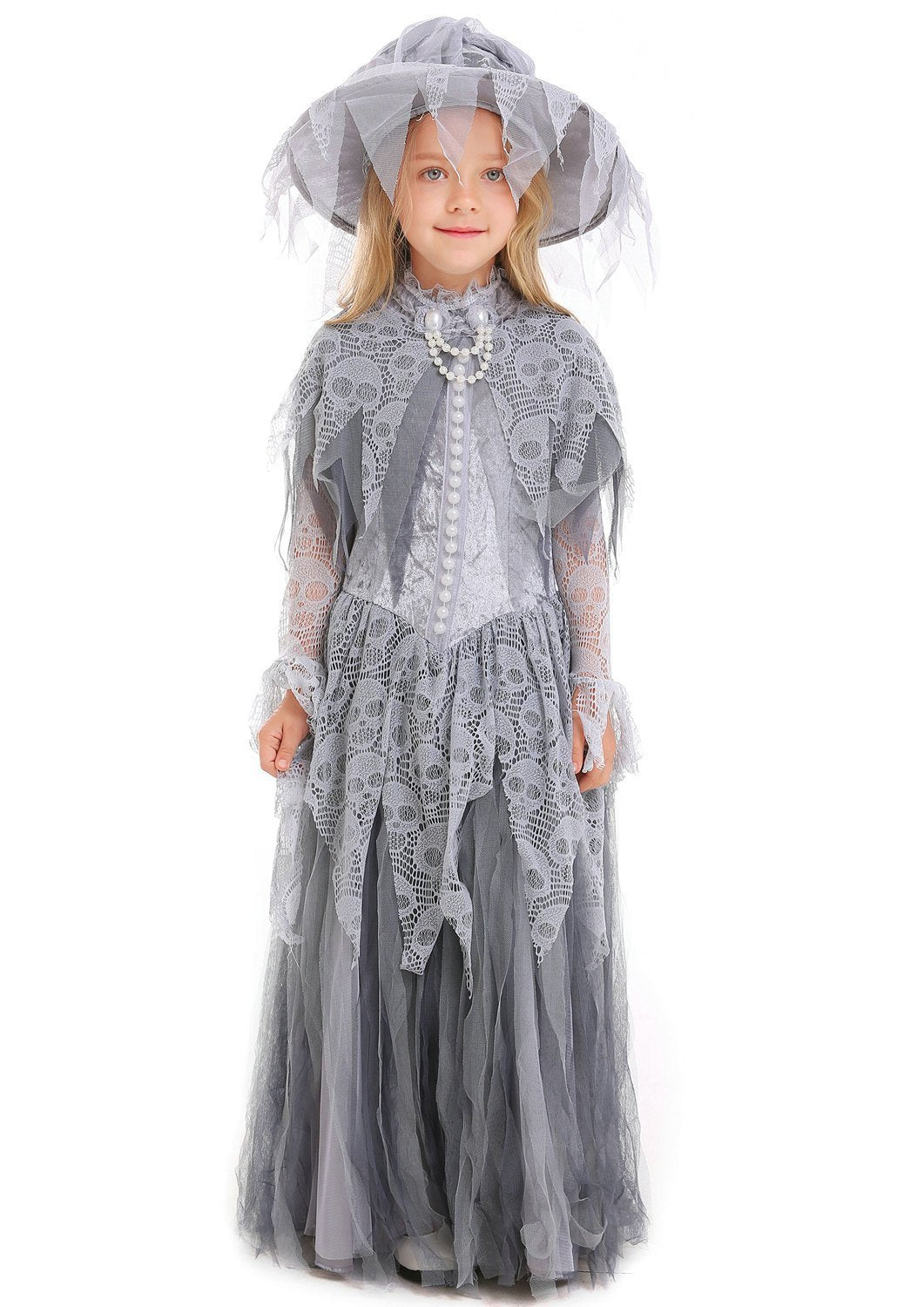 Child Halloween Ghost Princess Bridal Flower Girl Witch Costume