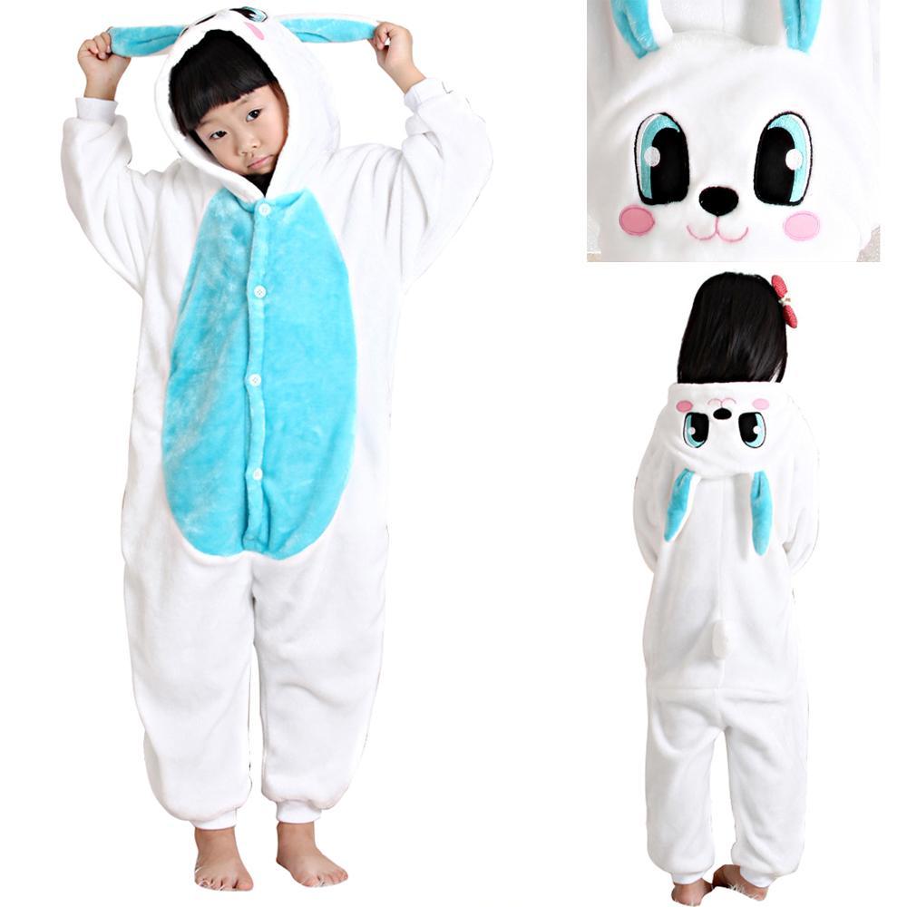 Kids Rabbit Bunny Onesies Pajamas Flannel Kigurumi Costume