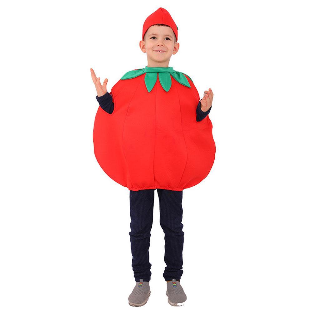 Tomato Child Cosplay Costume Halloween Boys Girls Party Stage Performance Outfit for Kids