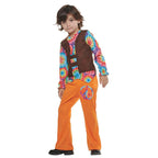 Hippie Boy Costumes Child Clothes Halloween Party Performance Dress Up Outfits for Kids