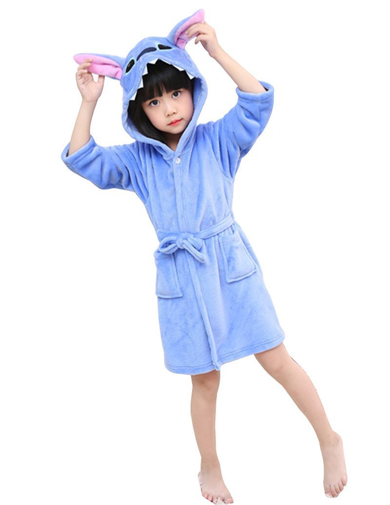Blue Stitch Winter Bathrobe Kigurumi Onesies Pajamas