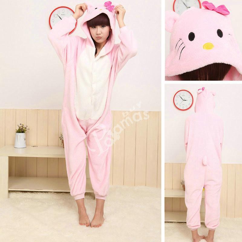 Kitty Cat Kigurumi Onesies Hoodie Pajamas Animal Costume - Azufun