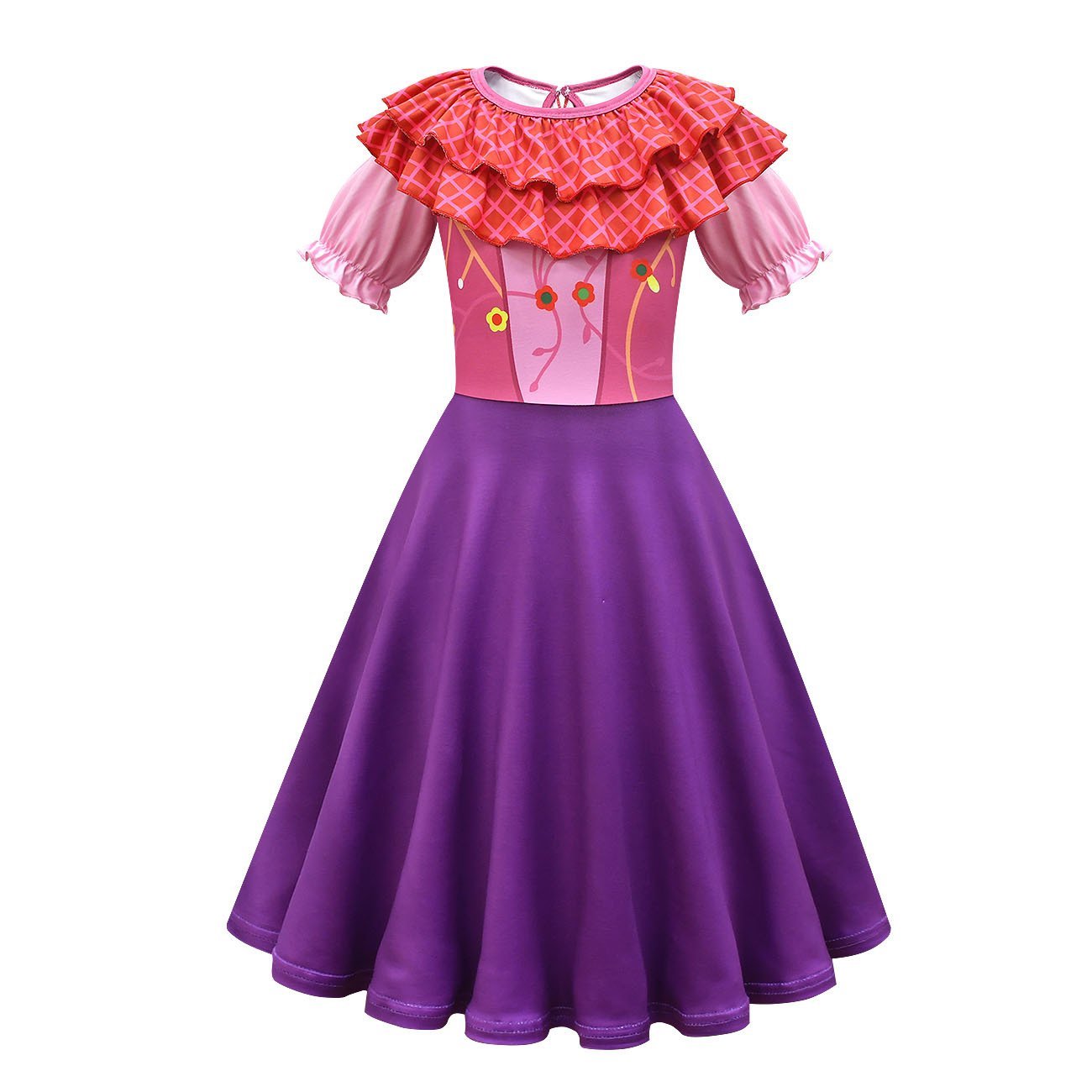 Purple hocus pocus Sarah Sanderson Cosplay Suit Costume Dress Outfits for kids - Azufun